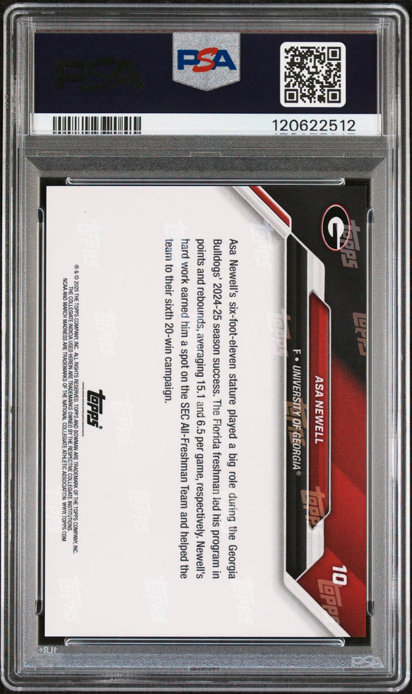 Graded 2025 Topps Bowman U Now Asa Newell #10 March Madness Rookie RC Basketball Card PSA 8 Near Mint (ONLINE ORDER ONLY)