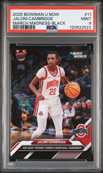Graded 2025 Topps Bowman U Now Jaloni Cambridge #11 March Madness Black Rookie RC Basketball Card PSA 9 Mint (ONLINE ORDER ONLY)