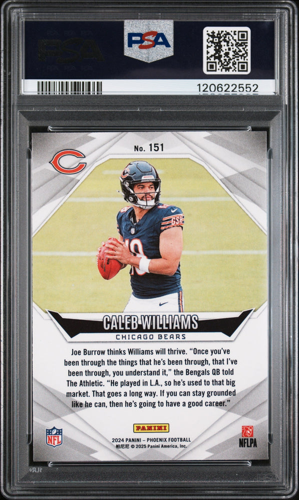 Graded 2024 Panini Phoenix Caleb Williams #151 Rookie RC Football Card PSA 9 Mint (ONLINE ORDER ONLY)