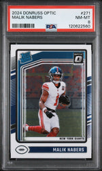 Graded 2024 Panini Donruss Optic Malik Nabers #271 Rookie RC Football Card PSA 8 Near Mint (ONLINE ORDER ONLY)
