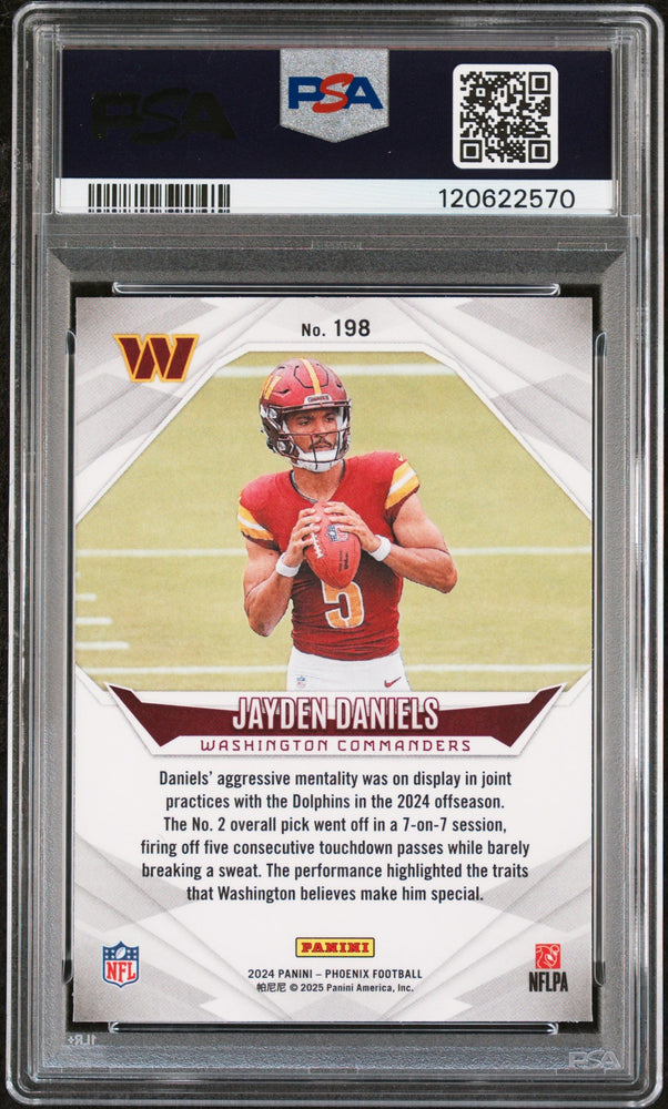 Graded 2024 Panini Phoenix Jayden Daniels #198 Rookie RC Football Card PSA 9 Mint (ONLINE ORDER ONLY)