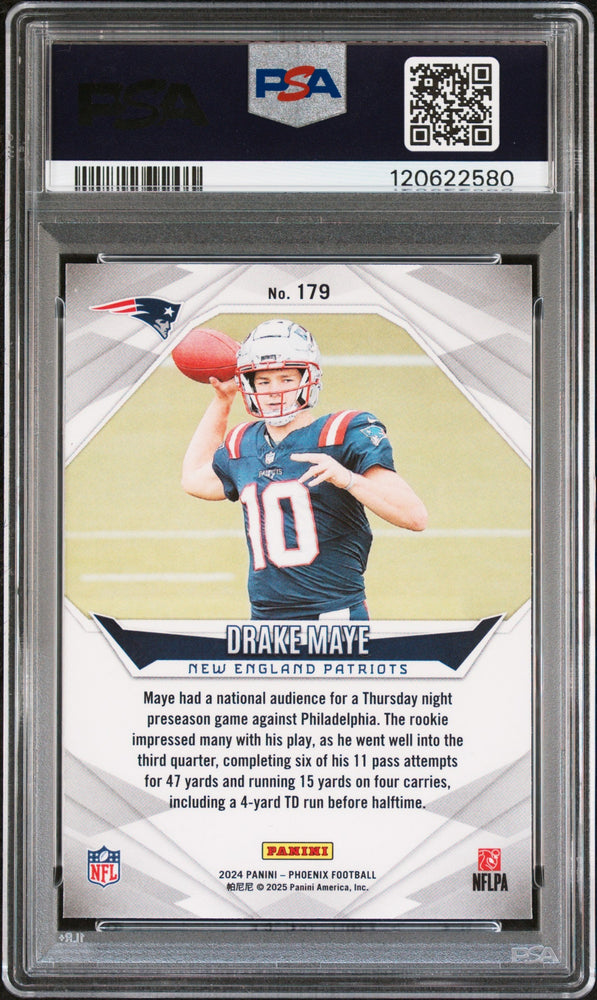 Graded 2024 Panini Phoenix Drake Maye #179 Rookie RC Football Card PSA 7 Near Mint (ONLINE ORDER ONLY)