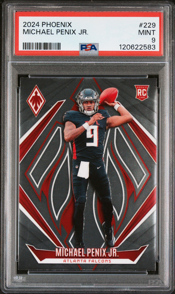 Graded 2024 Panini Phoenix Michael Penix Jr. #229 Rookie RC Football Card PSA 9 Mint (ONLINE ORDER ONLY)