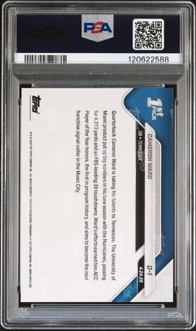 Graded 2025 Topps Now Cam Ward #D1 Rookie RC Football Card PSA 9 Mint (ONLINE ORDER ONLY)
