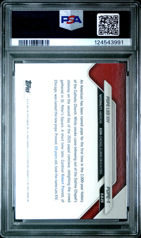 Graded 2025 Topps Now Pope Leo Xiv #POPE1 Non-Sport Card PSA 9 Mint (ONLINE ORDER ONLY)