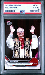 Graded 2025 Topps Now Pope Leo XIV #POPE1 Trading Card PSA 6 Excellent (ONLINE ORDER ONLY)