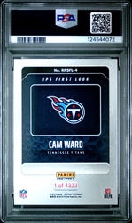 Graded 2025 Panini Instant Cam Ward #RPSFL4 RPS First Look Rookie RC Football Card PSA 8 Near Mint (ONLINE ORDER ONLY)