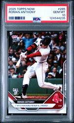 Graded 2025 Topps Now Roman Anthony #285 Rookie RC Baseball Card PSA 10 Gem Mint (ONLINE ORDER ONLY)
