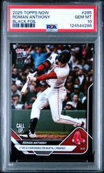 Graded 2025 Topps Now Roman Anthony #285 Black Foil /10 Rookie RC Baseball Card PSA 10 Gem Mint (ONLINE ORDER ONLY)