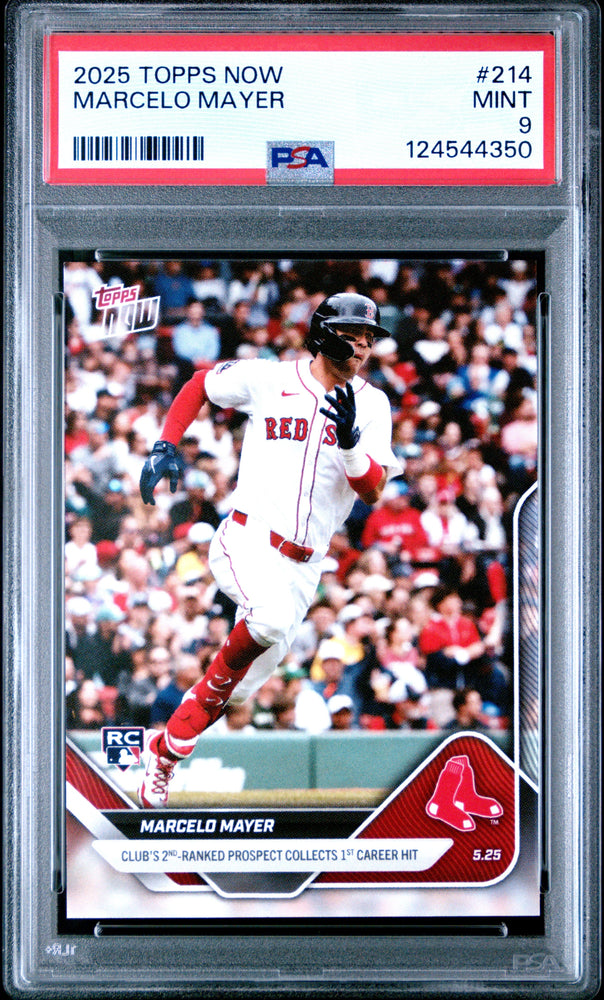 Graded 2025 Topps Now Marcelo Mayer #214 Rookie RC Baseball Card PSA 9 Mint (ONLINE ORDER ONLY)