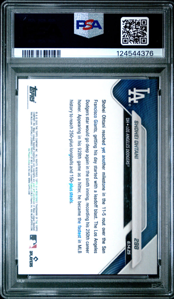 Graded 2025 Topps Now Shohei Ohtani #298 Orange Foil /25 Baseball Card PSA 9 Mint (ONLINE ORDER ONLY)