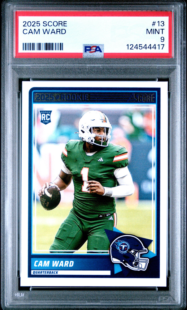 Graded 2025 Panini Score Cam Ward #13 Rookie RC Football Card PSA 9 Mint (ONLINE ORDER ONLY)