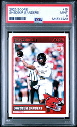 Graded 2025 Panini Score Shedeur Sanders #15 Rookie RC Football Card PSA 9 Mint (ONLINE ORDER ONLY)