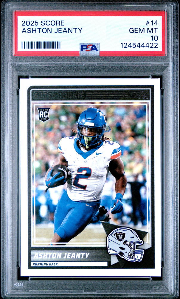 Graded 2025 Panini Score Ashton Jeanty #14 Rookie RC Football Card PSA 10 Gem Mint (ONLINE ORDER ONLY)