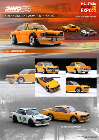 Inno64 Nissan Skyline 2000 GT-R (KPGC10) MALAYSIA DIECAST EXPO 2023 Event Edition 1:64 (ONLINE ORDER ONLY)