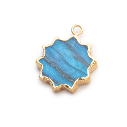 17mm Gold Leafed Labradorite Star Burst Focal Pendant 1 piece (ONLINE ORDER ONLY)