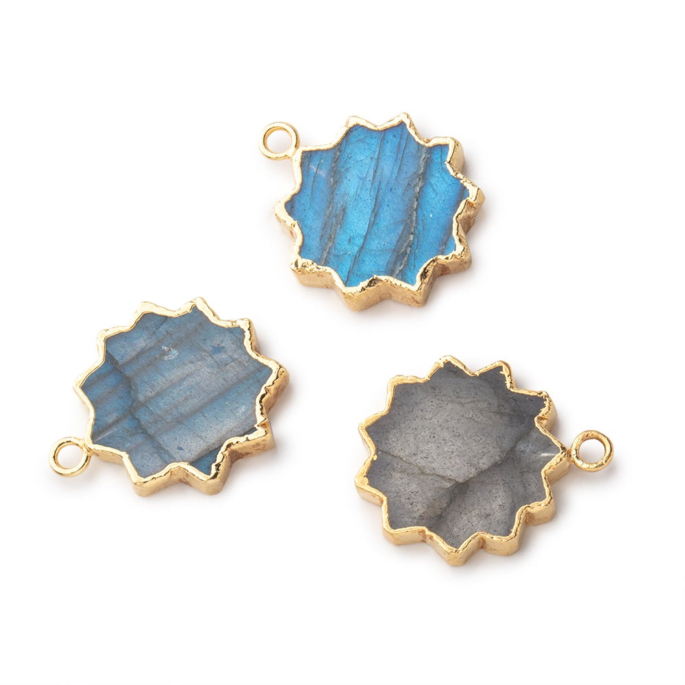 17mm Gold Leafed Labradorite Star Burst Focal Pendant 1 piece (ONLINE ORDER ONLY)