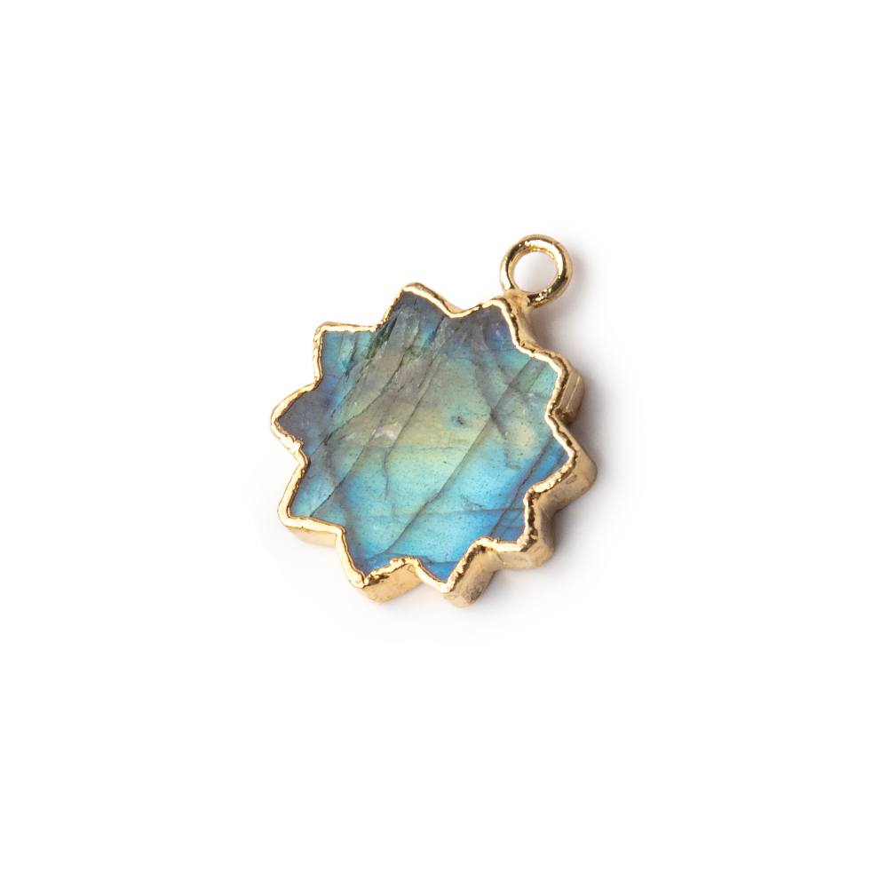 12-13mm Gold Leafed Labradorite Star Burst Focal Pendant 1 piece (ONLINE ORDER ONLY)