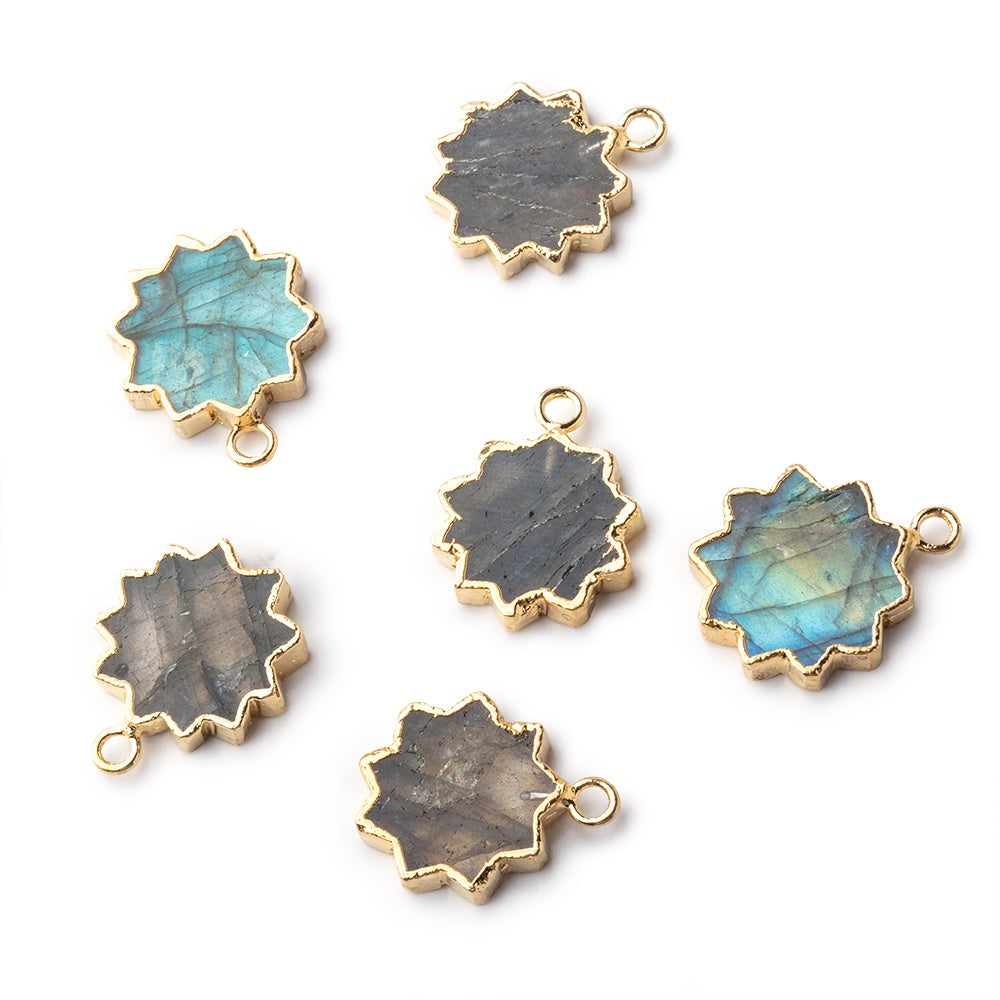 12-13mm Gold Leafed Labradorite Star Burst Focal Pendant 1 piece (ONLINE ORDER ONLY)