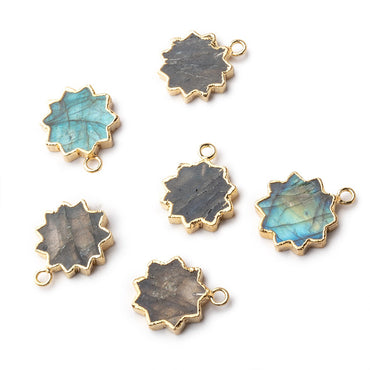 12-13mm Gold Leafed Labradorite Star Burst Focal Pendant 1 piece (ONLINE ORDER ONLY)