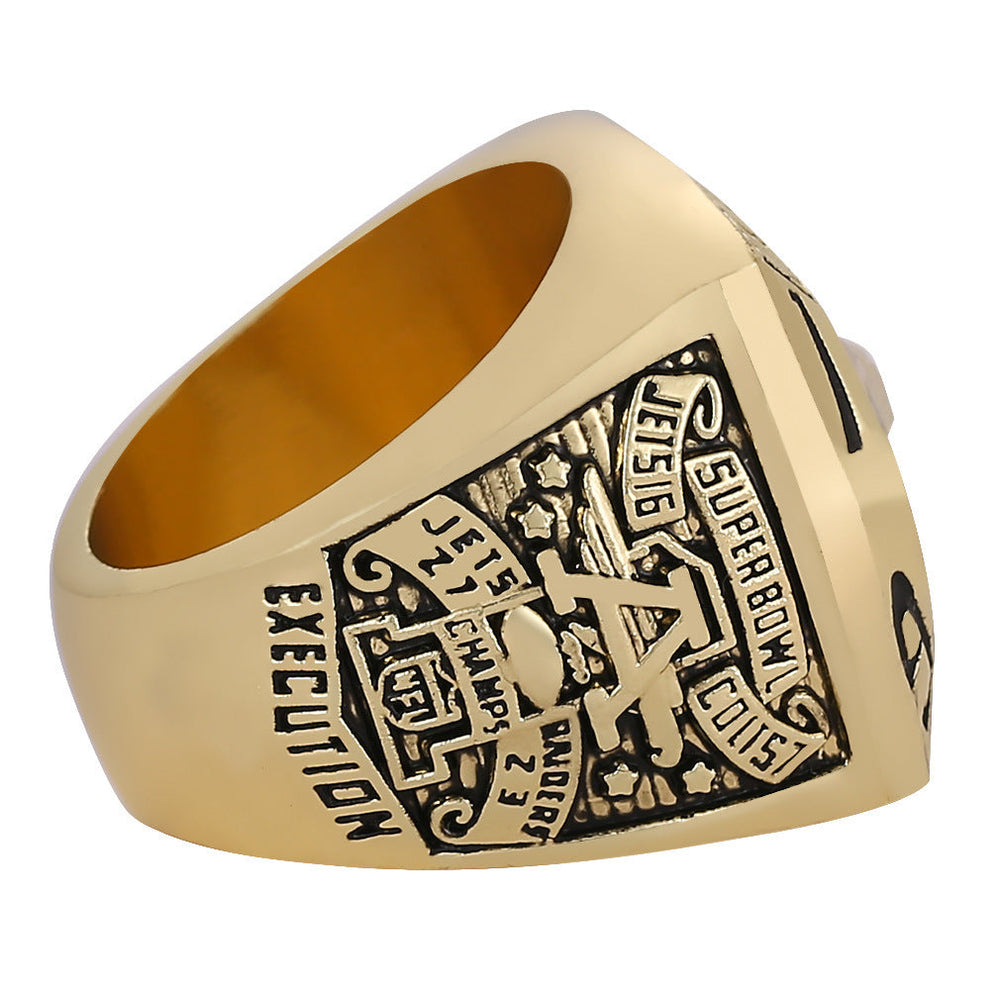 New York Jets Super Bowl III Championship Ring & Trophy Set   – Replica Collectible Gift for Fans