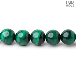 8mm Malachite Plain Round Beads 15.5 inch 51 pieces 1mm hole (ONLINE ORDER ONLY)