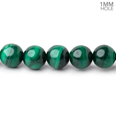 8mm Malachite Plain Round Beads 15.5 inch 51 pieces 1mm hole (ONLINE ORDER ONLY)