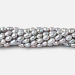 5x3mm Silver straight drilled Oval freshwater pearls 15 inch 75 pieces A (ONLINE ORDER ONLY)
