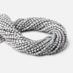 5x3mm Silver straight drilled Oval freshwater pearls 15 inch 75 pieces A (ONLINE ORDER ONLY)