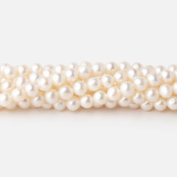 5mm Off White Side Drilled Off Round Freshwater Pearls 15.5 inch 85 Beads A