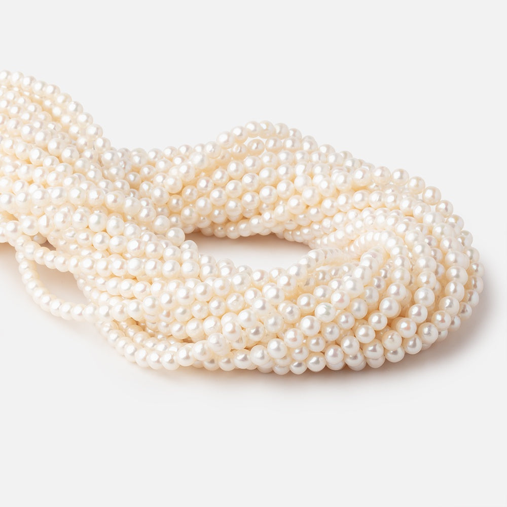 5mm Off White Side Drilled Off Round Freshwater Pearls 15.5 inch 85 Beads A