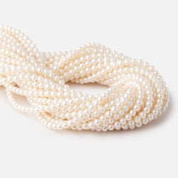 5mm Off White Side Drilled Off Round Freshwater Pearls 15.5 inch 85 Beads A