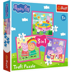 Trefl Kids Peppa Pig Peppa and Friends 3in1 20/36/50 Piece Jigsaw Puzzle