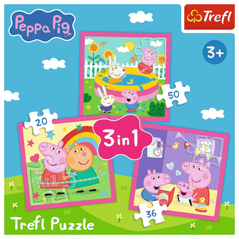 Trefl Kids Peppa Pig Peppa and Friends 3in1 20/36/50 Piece Jigsaw Puzzle