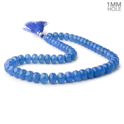 8-10mm Santorini Blue Chalcedony faceted rondelles 16 inch 60 large hole beads (ONLINE ORDER ONLY)