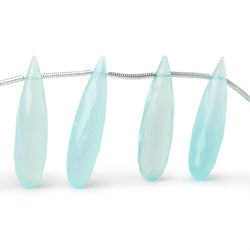 25-27mm Seafoam Blue Chalcedony Faceted Tear Drop 8 inch 14 Beads
