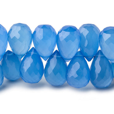 12x8mm Santorini Blue Chalcedony Faceted Tear Drops 8 inch 58 Beads (ONLINE ORDER ONLY)