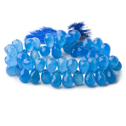 12x8mm Santorini Blue Chalcedony Faceted Tear Drops 8 inch 58 Beads (ONLINE ORDER ONLY)