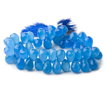 12x8mm Santorini Blue Chalcedony Faceted Tear Drops 8 inch 58 Beads (ONLINE ORDER ONLY)