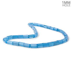 6x8-7x12mm Santorini Blue Chalcedony faceted tubes 16 inch 40 large hole beads (ONLINE ORDER ONLY)