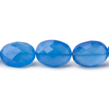 10x13mm Santorini Blue Chalcedony straight drilled faceted ovals 7 inch 15 beads (ONLINE ORDER ONLY)