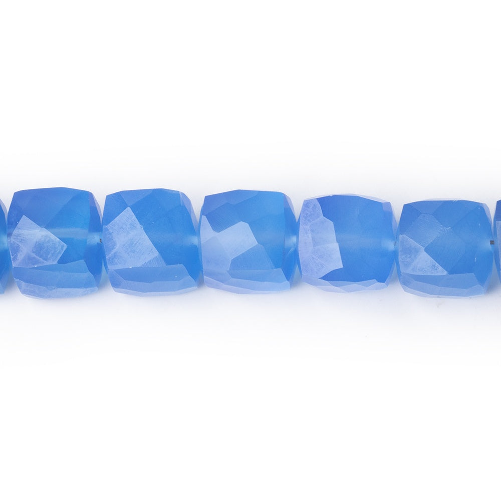 8x8mm Santorini Blue Chalcedony Faceted Cube 8 inch 25 Beads (ONLINE ORDER ONLY)