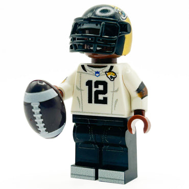 #12 WR/CB Jax Football Player Minifig made using LEGO parts - B3 Customs (Online Order Only)