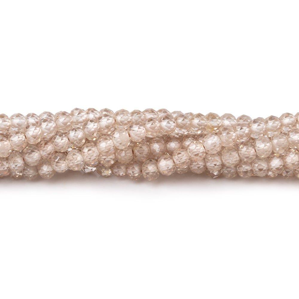 3.4mm Champagne Zircon Micro Faceted Rondelle Beads 12.25 inch 118 pieces AA (ONLINE ORDER ONLY)