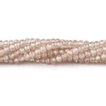 3.4mm Champagne Zircon Micro Faceted Rondelle Beads 12.25 inch 118 pieces AA (ONLINE ORDER ONLY)