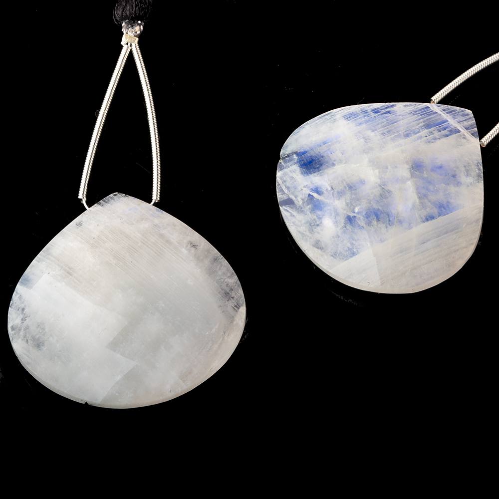 34mm Rainbow Moonstone Faceted Heart Focal Bead 1 piece (ONLINE ORDER ONLY)