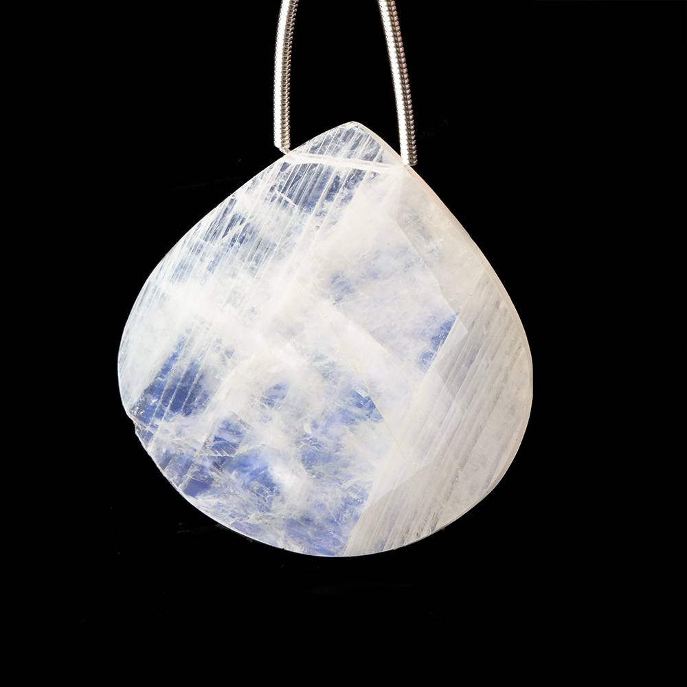 34mm Rainbow Moonstone Faceted Heart Focal Bead 1 piece (ONLINE ORDER ONLY)