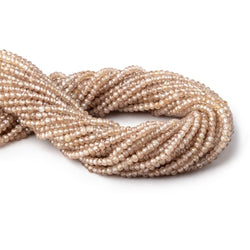 3.4mm Warm Champagne Zircon Micro Faceted Rondelles 12.5 inch 120 Beads AA (ONLINE ORDER ONLY)