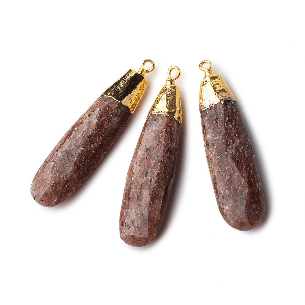 34x10mm Gold Leafed Ferrous Quartz Pear Pendant 1 piece (ONLINE ORDER ONLY)