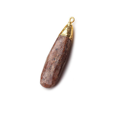 34x10mm Gold Leafed Ferrous Quartz Pear Pendant 1 piece (ONLINE ORDER ONLY)